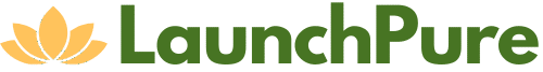 A golden leaf emblem is centered on a dark green background.